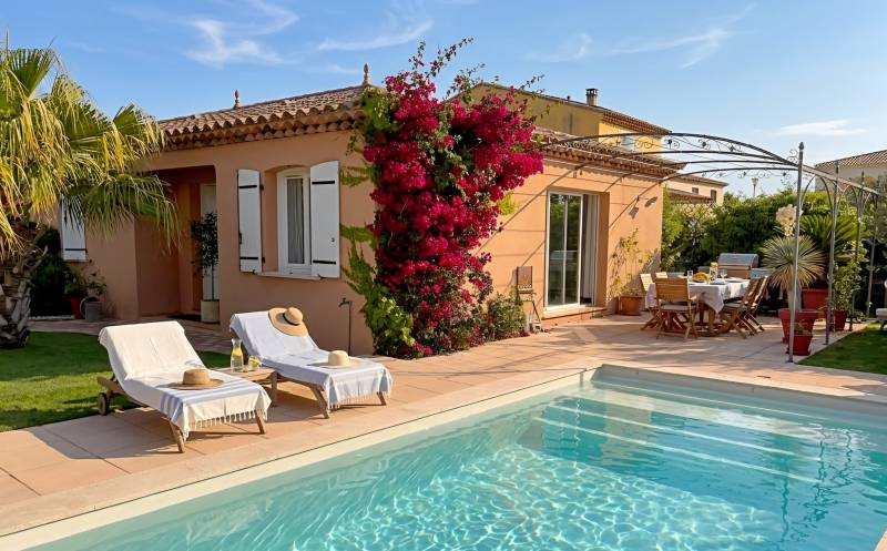 Maison de plain-pied avec piscine chauffée à vendre par notre agence immobilière à La Seyne-sur-Mer